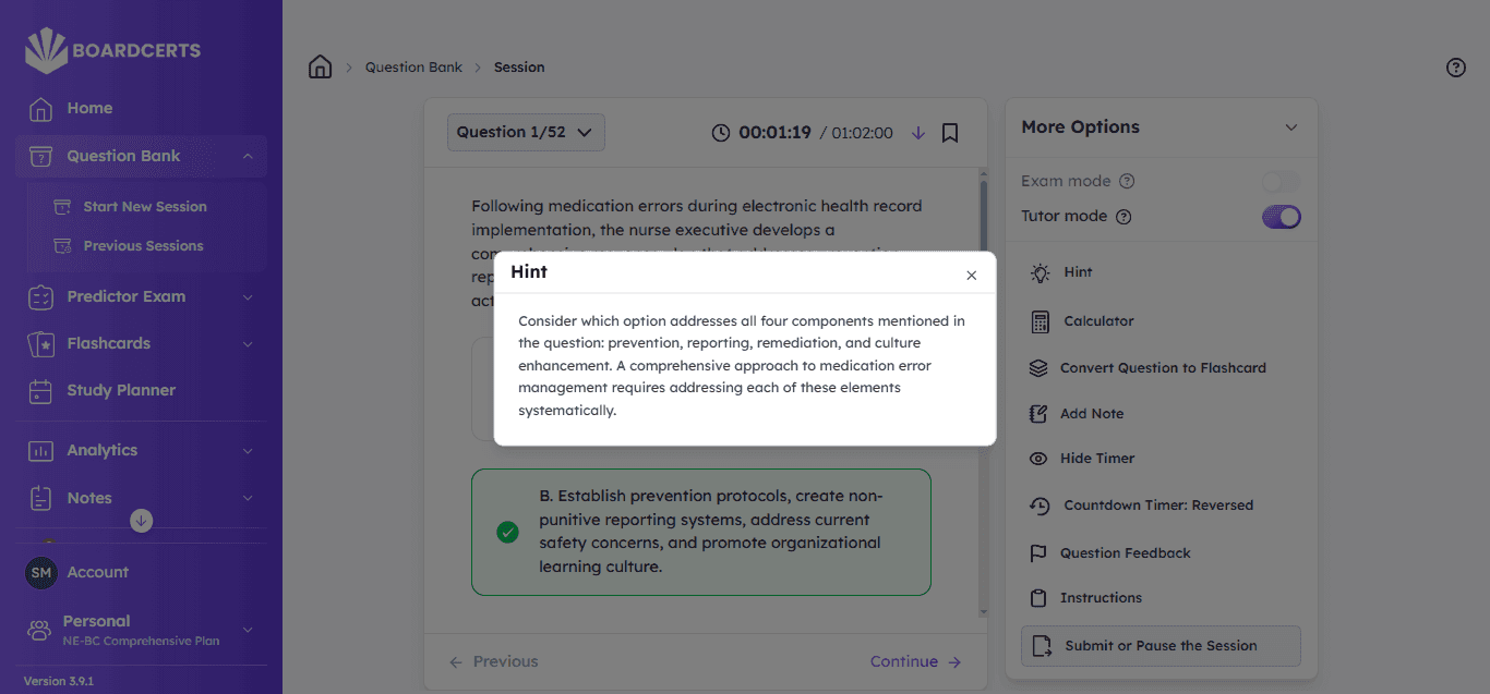 ne-bc boardcerts question bank hints